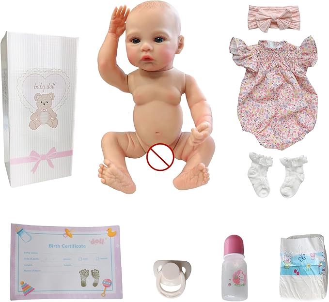 Realistic Reborn Baby Dolls-18 Inch Real Life Baby Dolls Girl Lifelike Baby Doll with Accessories for 3+ Years Old (Pink)