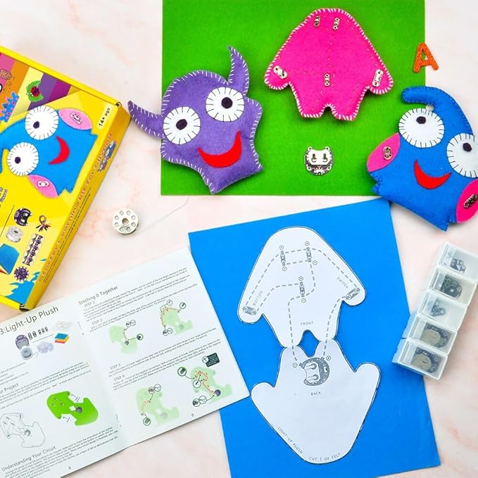 Lilypad Sewable Electronics Starter Kit Learning E-Textile Cuttable Electronics Kit (5)