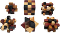 Wooden Brain Teaser Puzzles 6 Pack - 3D Brain Teasers for Adults & Kids - Educational and Fun Gift Ideas - Mind Puzzles for Adults