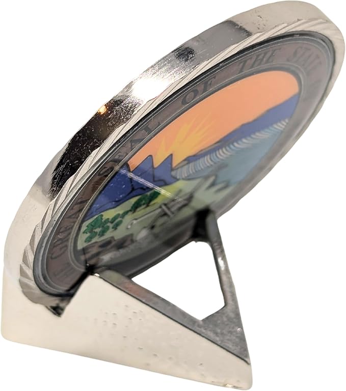 Generic Chevron Military Challenge Coin Display Stand - Solid Metal with Anodized Finish - US Vet. Business (Silver)