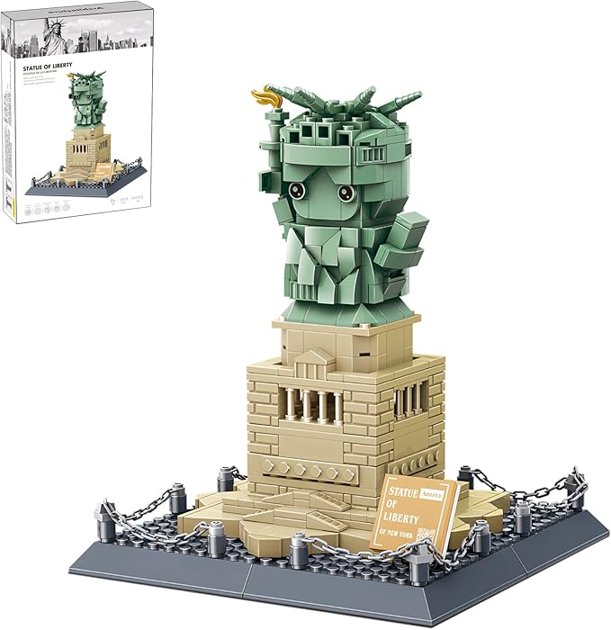 Mini Statue of Liberty Building Blocks Set New York World Famous Architecture Model Toys Gift for and Adults Kids 414 Pieces