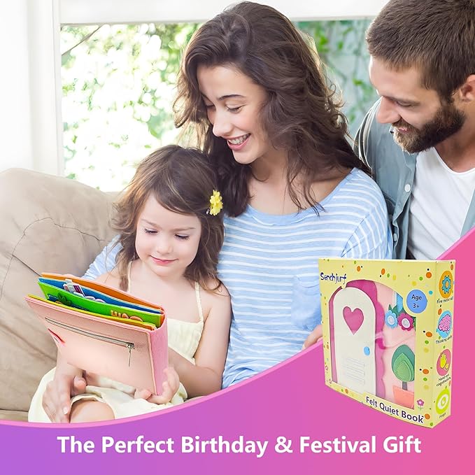 Montessori Busy Book for Toddlers 3-5 Quiet Book Activity Learning Travel Toys for Toddlers Ages 3-5-7 Girls Gift