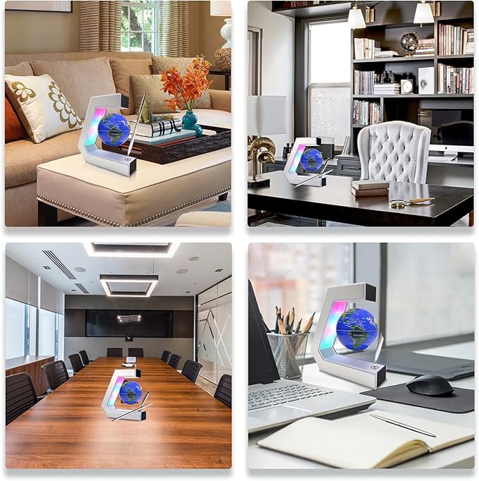 Flagest Magnetic Levitation Globe with LED Lights & Touch Control and Pen, Floating Globes for Educational Home Office Desk Bookshelf Decor, Birthday Anniversary Holiday Creative Gift(3.3 Inches Globe)