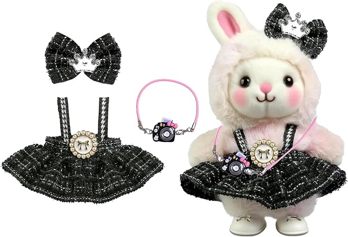 Clothes for 17cm Doll,Outfit for Doll,Dress and Hairpin Set for Dolls Dress Up,Accessories for 17cm Dolls (Style-A)