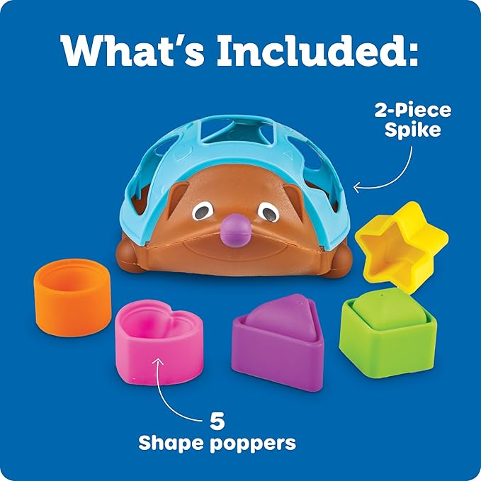 Learning Resources Spike The Fine Motor Hedgehog Poppin' Shapes Sorter, Educational Baby & Toddler Toys, Fine Motor, Montessori Must Haves