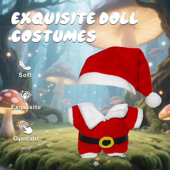 17cm Doll Clothes Christmas Accessories Outfit for 17cm Dolls (NO Doll)(Sweater+Christmas Hat/Scarf)