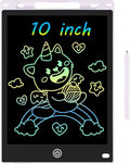 10 Inch LCD Writing Tablet - Colorful Electronic Drawing Pad & Doodle Board for Kids Ages 3-8, Erasable Educational Toy, Birthday and Christmas Gift for Girls and Boys (White)