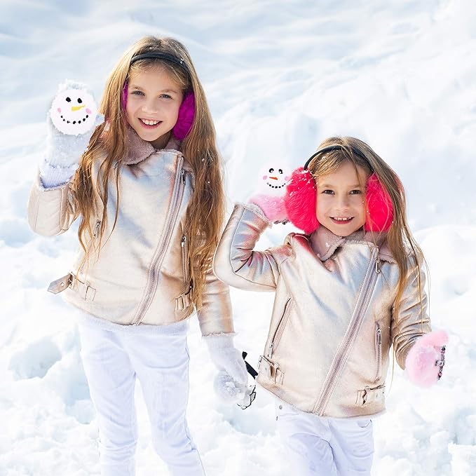 Aneco 12 Pack Snow Toy Ball Set Plush Snowmen Balls Snow Fight Ball with A Bag Realistic for Adult Kid Winter Game