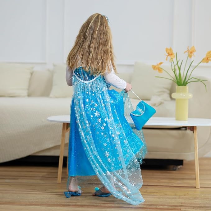 Meland Princess Dress Up for Girls - Light Up Halloween Costume for Girl Age 3-10 Year Role Play,Christmas Birthday Gift Idea