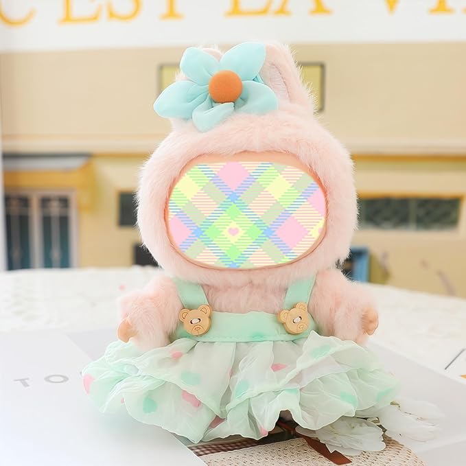 Clothes for Dolls Accessories (No Doll), Kawaii Skirt Outfit Set 2 Pieces for 15cm 17cm Doll Suit, Stylish Dress Up Flower Doll Clothing Set Replacement Green