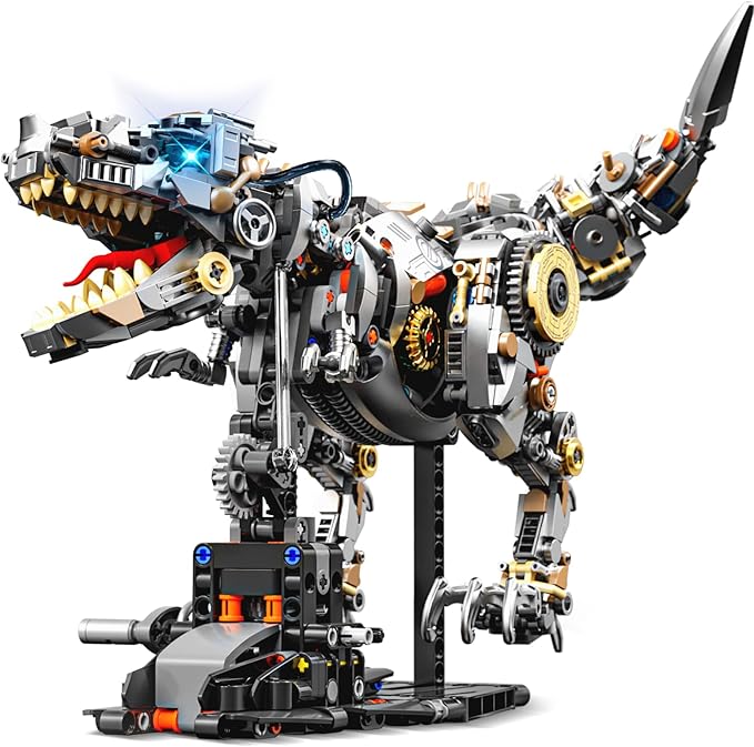 Ideas Mechanical Tyrannosaurus Building Set with Light, Creative Jurassic T-Rex Animal Toy for Home Office Decor Compatible with Lego Dinosaur, Gift for Adult Teens Boys 8-12(1268 PCS)