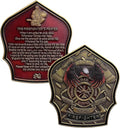 Firefighter Challenge Coin – Military Challenge Coin – Firefighter Coins Prayer Challenge Coins – Thin Red Line – Commemorative Firemen Souvenir Gift –Thank You for Your Service