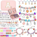 Charm Bracelet Making Set with Jewelry Case Charm Pendant Bracelet Kit DIY Jewelry Making Art & Craft for Birthday Gifts Valentine Christmas