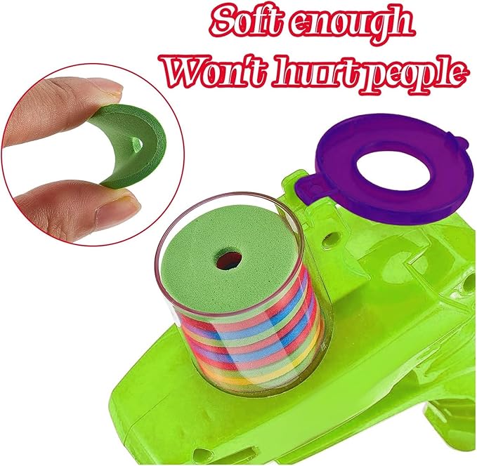 Sumind 2 Pieces Foam Disc Launcher Zip Shot Shooter Disc Shooter (Orange, Green)