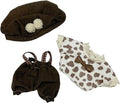 Doll Clothes for 17cm Figures, British Gentleman Suit Set with Beret,Brown