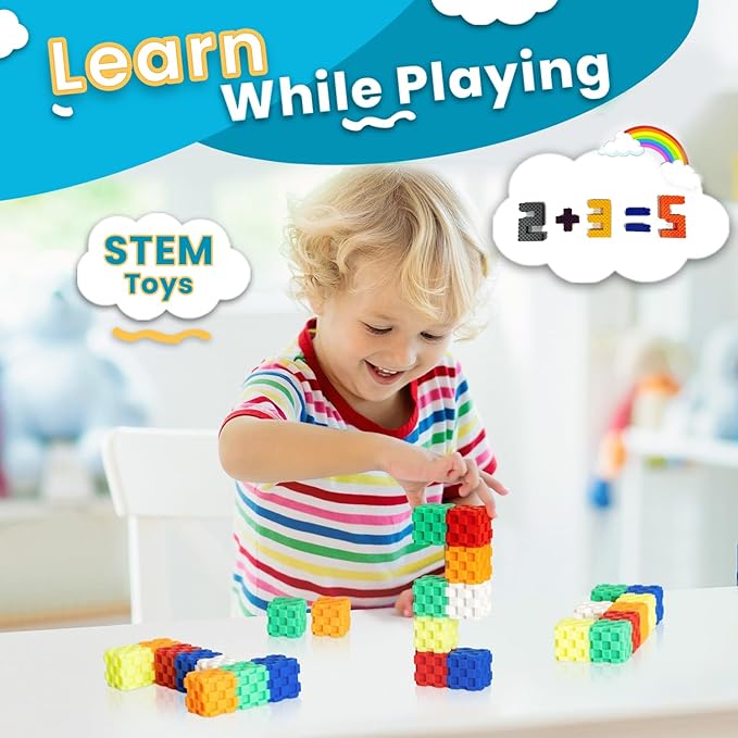 Building Blocks - 96 PCS STEM Educational Building Blocks for Toddlers & Kids Ages 3 to 9+ | Creative & Fun Building Toys for Boys and Girls - Ideal Christmas or Birthday Gift
