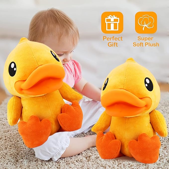 BDUCK+ Plush Toy Baby Doll Stuffed Animal 22 Inches, 56 cm [Skin-Friendly & Comfortable] Unique 3D Duckbill Design, Plush Kids Toys Gift for Boys and Girls of All Ages