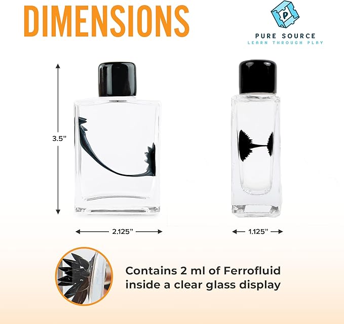 FerroFluid Display Toy Bottle – Dancing Magnetic Fluid STEM Toy – Interactive Liquid Metal Desk Toy with Neodymium Magnets – Educational Science Kit for Kids & Adults