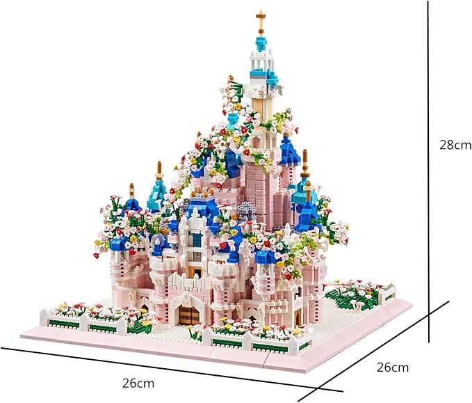 Architecture Castle with Flower Series Micro Blocks Building Sets for Adults and Teens, 4000+ PCS Bricks Building Blocks - Upgrade Version