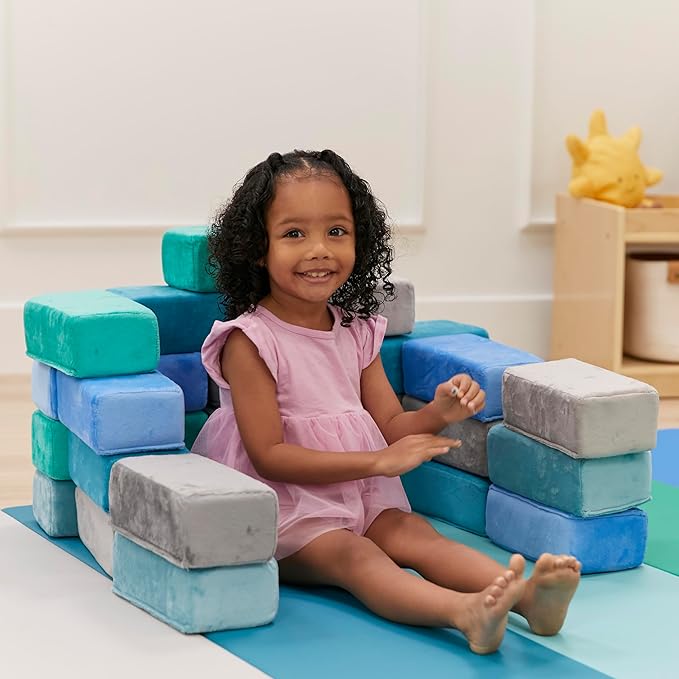 ECR4Kids SoftZone Stack-A-Brick, Foam Blocks, Contemporary, 24-Piece