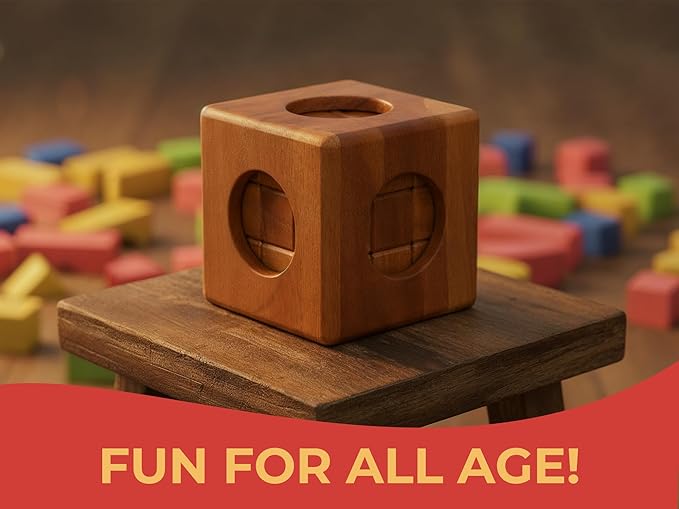 BSIRI Soma Puzzle Cube Wooden Toy Brain Teaser Desk Board Games Adults Master Block Christmas Mind Magic Kids Benders Wood Hand Cube Family Teens Boy Classic