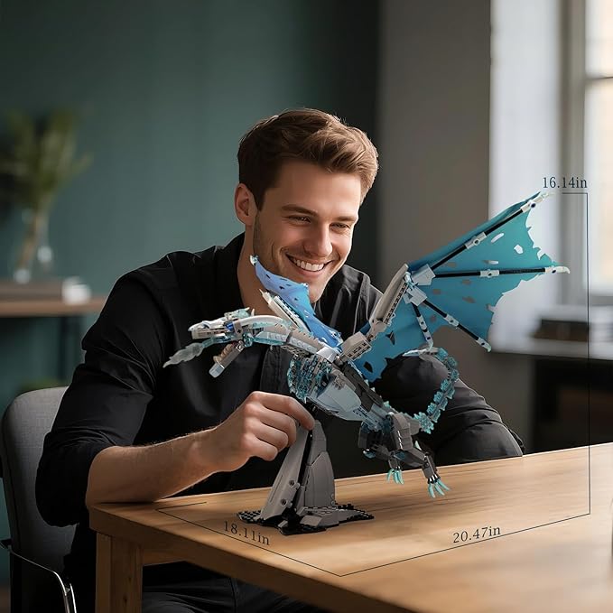 Ideas Ice Dragon Building Set，Compatible with Mainstream Brands Adults Collectible MOC Dragon Model STEM Toy for GOT Fans Home Decor,Creative Gift for Kids Boys & Girls 8-16 (1019 PCS)