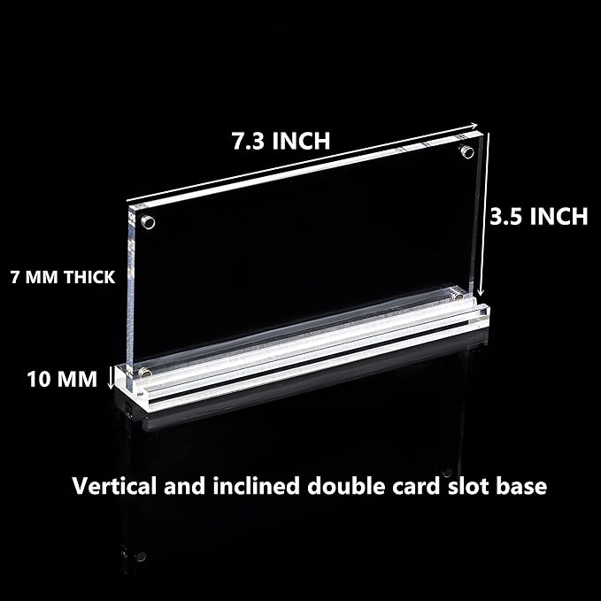 IEEK Acrylic Dollar Bill Frame Currency Holder Clear Paper Money Holders for Collectors Currency Ticket Protector Dollar Bill Display Stand,7.3 x 3.5 Inch,2 Pack