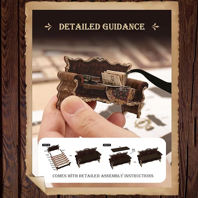 DIY Book Nook Kit 3D Puzzles for Adults Miniature House Kit Wooden Bookends Booknook Bookshelf Insert Decor with LED Lights Wood Crafts Gifts for Book Lovers - Serenity Coffee House