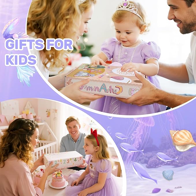 Toddler Busy Board Montessori Toys for Girls Birthday Gift, Sensory Busy Book Educational Learning Activity Board for Toddler Girls, Travel Activities Toys for Airplane Car
