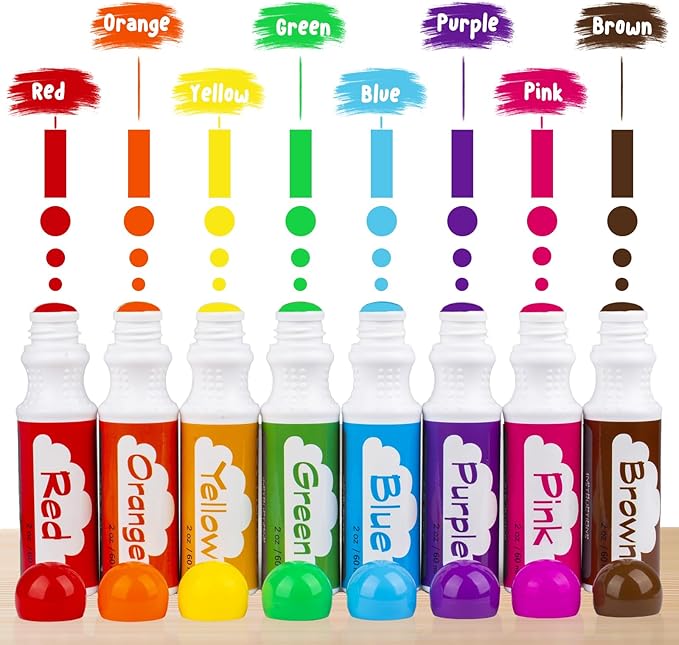 Dot Markers for Toddlers Kids Preschool, Bingo Daubers Washable Art Markers 8 Colors, Toddlers Arts and Crafts Supplies, Kids Painting Drawing Coloring Supplies, Dot Paint Craft Kit Preschool Learning