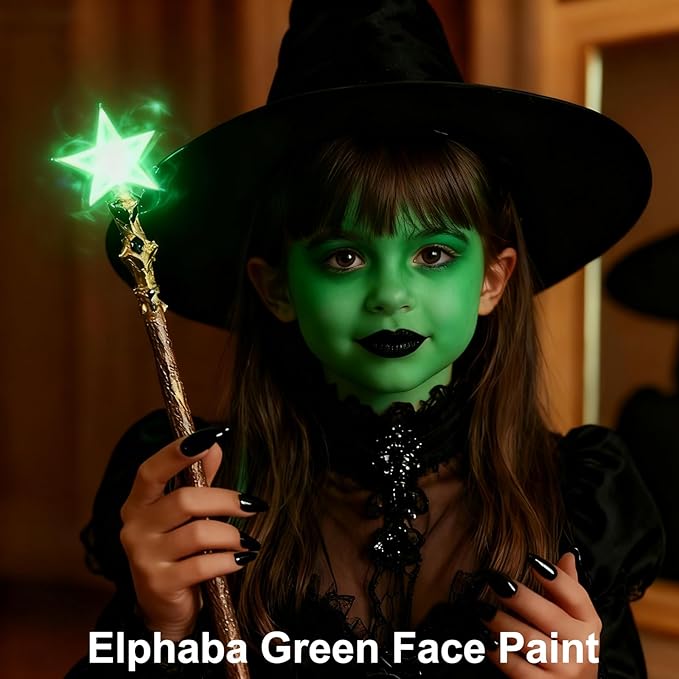 MEICOLY Green Face Body Paint Stick(1.06 Oz),Halloween SFX Cosplay Elphaba Witch Makeup,Hunting Hulk Gamora Camo Face Paint,St.Patrick’s Day Face Paint Makeup Accessories,Waterproof Green Eye Black