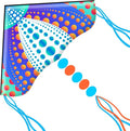 HONBO Large Delta Kite for Kids & Adults,Extremely Easy to Fly Kite for Beach Trip,String Line Included,with Colorful Tail,Perfect for Beginners