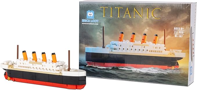 Brick Loot Titanic Building Set – 217-Piece Lego Compatible Ship Model Kit, DIY Mini Bricks 3D Puzzle STEM Toy for Adults & Kids, Collectible Display Gift (Medium)
