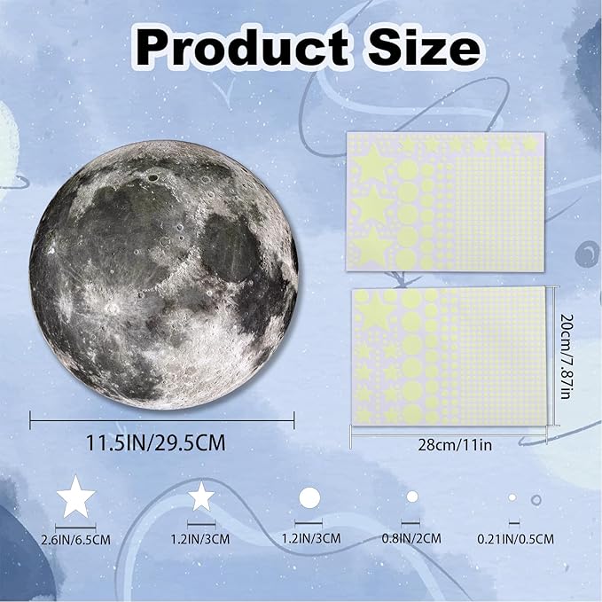 Glow in The Dark Stars and Moon for Ceiling, 951 PCS Wall Stickers for Girls Room Baby Nursery Birthday Christmas Gift for Boys（Green）