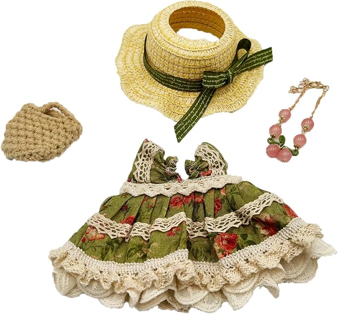 Doll Clothes Set & Outfit for Blind Box Dolls of 5.91-6.7inch (15-17cm) with Accessories Luxury Chic Stylish Adorable Cute Unique Style of Dolls Clothes for Dress up 4 Pieces (No Doll) (L)