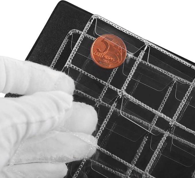 420 Pockets Albums - 28x29 mm/1.1x1.1 Inch Pocket Green Book 10 Pages Collection Holder Letter Size Coin Storage Book CS0242GR
