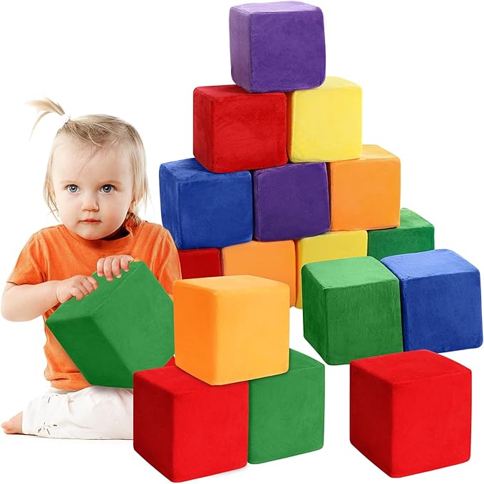 12 Pieces Foam Building Blocks Plush Colorful Foam Stacking Building Blocks Soft Giant Fun Throwing Toys for Birthday Learning Gift