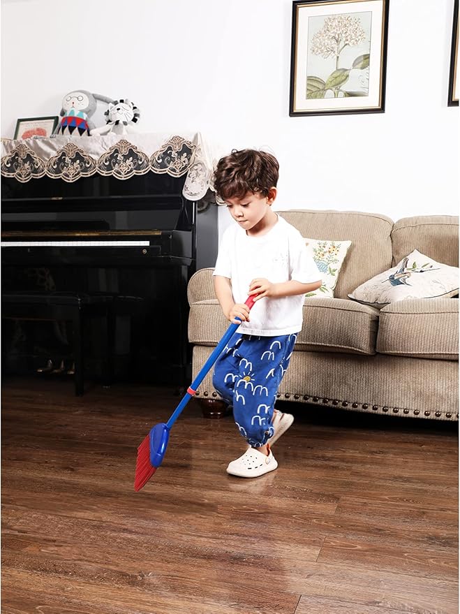 Small Broom-Indoor or Outdoor Portable Broom with Adjustable Handle, Cleaning Little Helper for Housekeeping,Office,Working Desk,Pet Nest