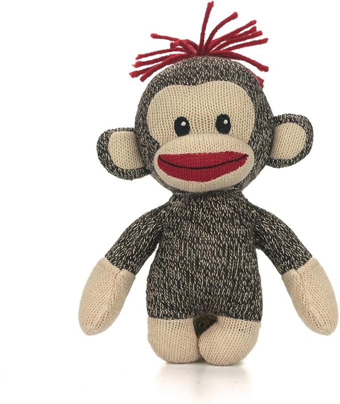 Plushland Original Curioso Brown Sock Monkey, Hand Knitted, Stuffed Animal Toy Gift-for Kids, Babies, Teens, Girls and Boys Baby Doll Present Puppet 6 Inches