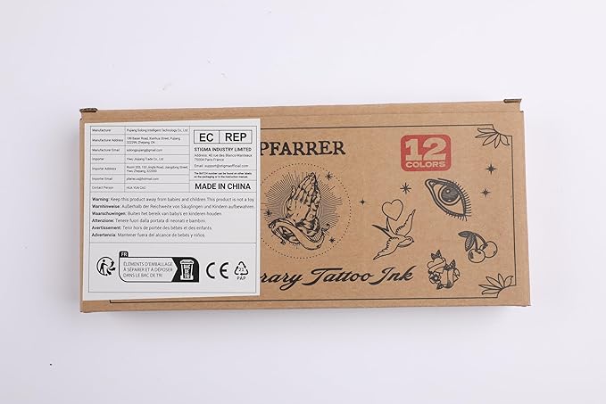 PFARRER Temporary Tattoo Kit12 Bottles Color Temporary Tattoo Ink,49 Big Pcs Stencils Kit for Body Paint DIY Fake Tattoos for Kids(Black*2,Red,Green,Blue,Pink,Grey,Navy,Yellow,Purple,Brown,Orange)