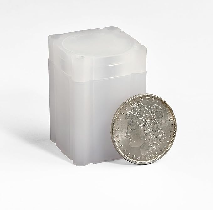 LIGHTHOUSE - Square Coin Tubes - Convenient Push Top, Virtually Unbreakable, Acid Free and Archival Quality - Coin Tubes for US Large Dollars, 50 Pack