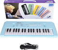 Kids Piano Keyboard, 37 Keys Portable Music Keyboard Early Learning Educational Electronic Music Piano Instrument Toys for 3 4 5 6 Year Old Boys and Girls (Blue)