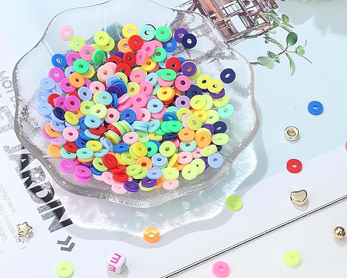XIANNVXI 18color Clay Beads Kit for Friendship Bracelet 8mmClay Kandi Letter Beads Kit for Jewelry Making DIY Crafts