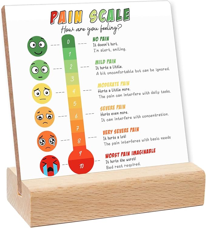 Pain Scale Decor Therapist Office Sign Mental Health Gifts Psychology Decorations for Corner Classroom Counseling Recovery Self Care Encourage Gifts for Women Kids Adults