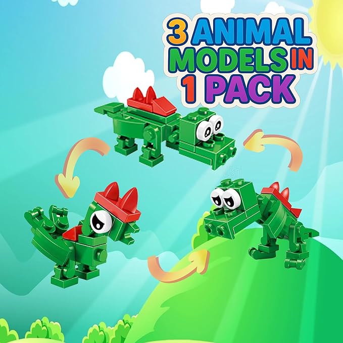 30 Pack Mini Animal Building Blocks Party Favors for Kids with 90 Models,Classroom Prizes,Birthday Gifts,Easter,Christmas,Valentine's Day Toys for Boys Girls Ages 6+