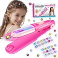 Hair Gem Stamper Kit, Bling Hair Jewels for Girls Toys, Hair Styling Tool with Reusable Shining Diamonds, Birthday Gifts Toys for Girls Ages 3 4 5 6 8-12 (Deep Pink)