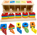 Montessori Wooden Sorting Stacking Toys Color Recognition Shape Sorter Building Blocks Shapes Puzzle for Toddlers 1-3 Fine Motor Educational Toy Sensory Toys for 1 2 3 4 5 Years Old Kids