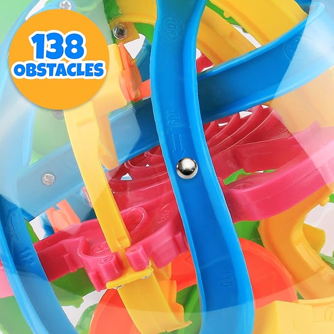 3D Maze Ball with 138 Challenges, Brain Teaser Puzzle Games for Kids and Adults, 3D Mind Games for Hours of Challenging Fun, Road Trip Game and Airplane Activities for Kids