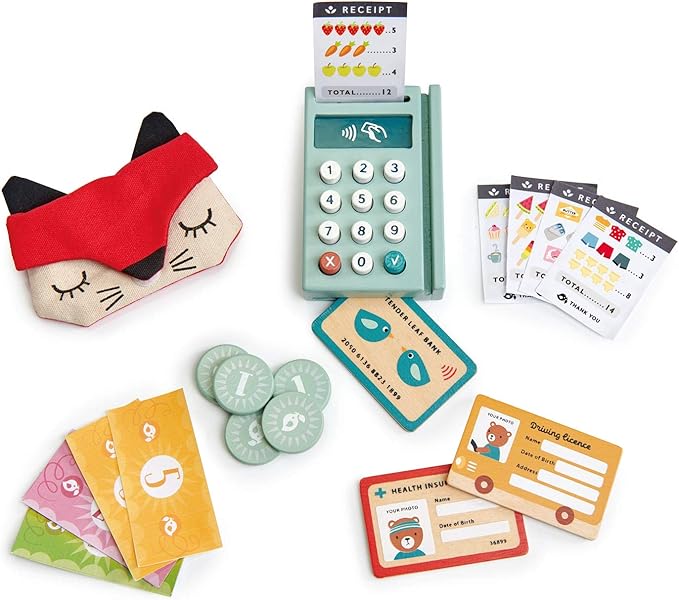 Tender Leaf Toys - Play Pay Pack - A Comprehensive Cash Register Play Set for Kids - Creative and Imaginative Fun Play for Age 3+