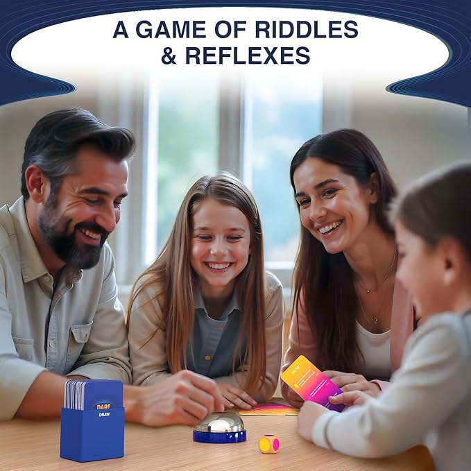 Dare to Ding - Game of Riddles & Reflexes, Fast-paced Card Game, Test Your Wits, Family-Friendly Game for Teens, Families & Adults, Gifts for Ages 10, 11, 12 and Up, 3-8 Players